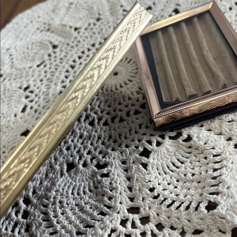 Vintage Elegant Gold and Brass mini Picture Frame Set